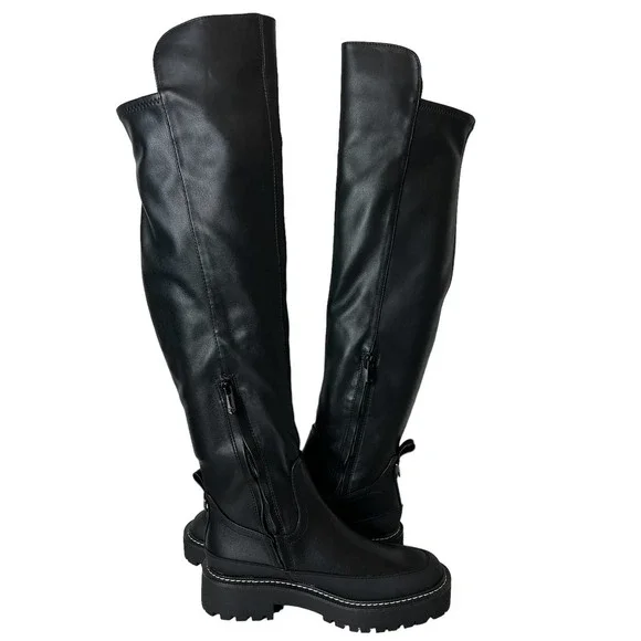 SAM EDELMAN LERUE LUG SOLE FAUX LEATHER HIGH SHAFT OVER KNEE BOOT 6.5, 7.5 NWOB - Picture 9 of 16